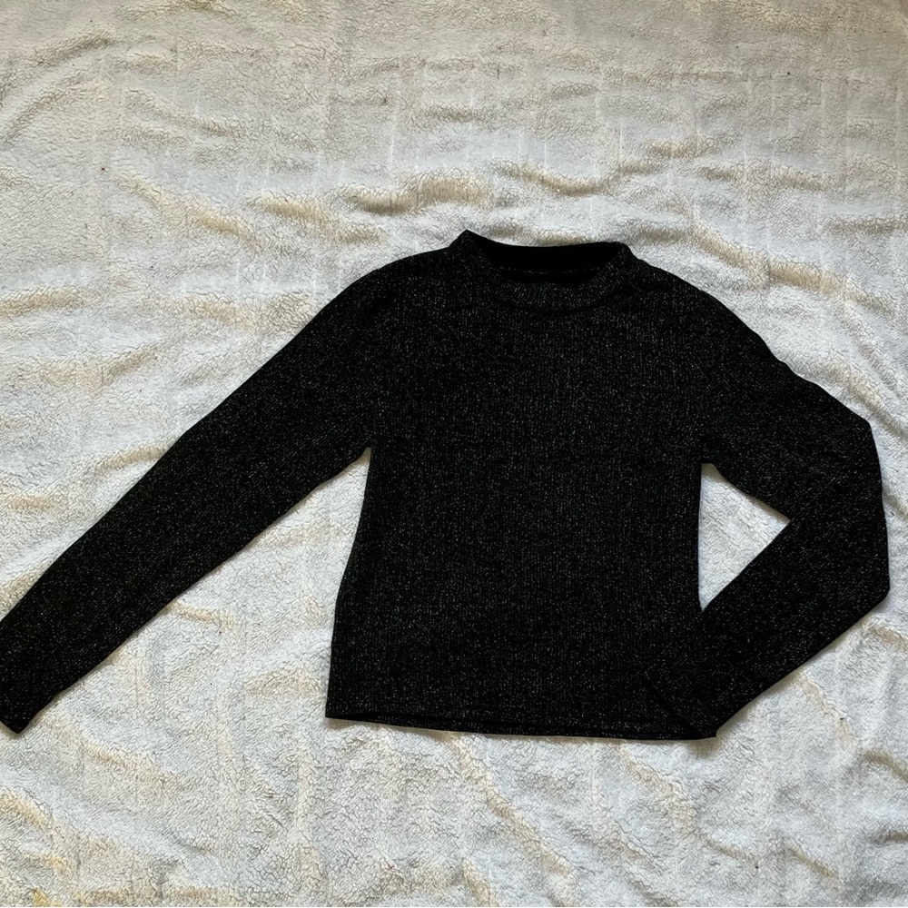 Justice Sparkling Black Turtleneck Top